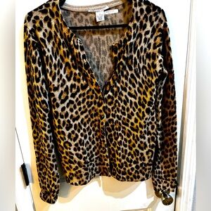 Evelyn Grace-Leopard cashmere Cardigan